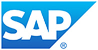 Weiße Schrift auf blauem Grund so sieht das Logo des IT-Unternehmens SAP aus.