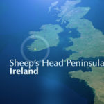 Screenshot einer 2D Animation. Aus der Vogelperspektive ist Irland zu sehen. Der Süden Irlands ist mit einem Stern markiert. Bild auf der Seite Portfolio. Dort befindet sich der Sheep's Head Way. Eventfilm produziert von der Filmproduktion Karlsruhe mp-film für die Verleihung des Eden Awards der durch die Europäische Kommission vergeben wird.
