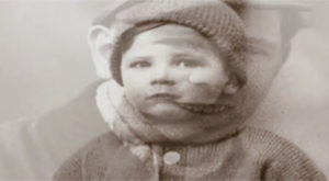 Porträt zwei überblendete Bilder vom Begründer der Mosolf Gruppe Horst Mosolf als Kind. Eventfilm zum Firmenjubiläum produziert von Filmproduktion Karlsruhe mp-film.